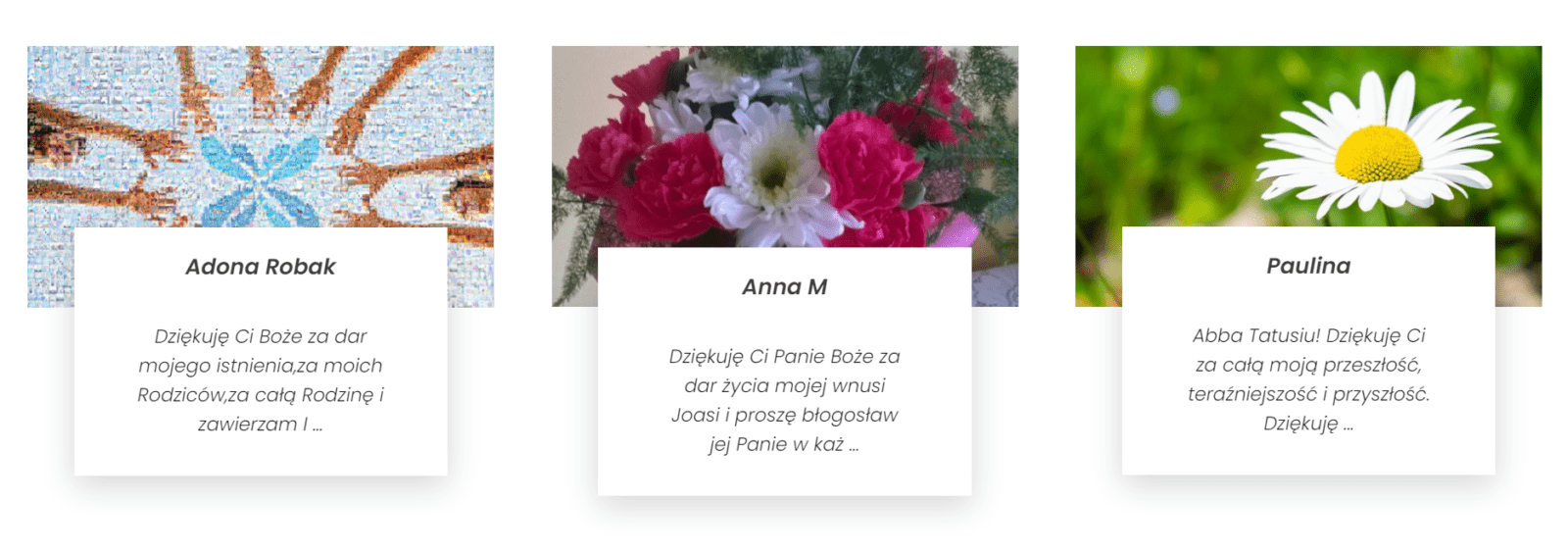 Podziekowania z aplikacji dziekuje