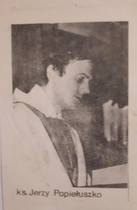 ks. Jerzy Popiełuszko - kartka zaproszenie do czuwania w intencji Jego uwolnienia