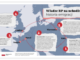 Infografika - mapa Europy - polscy Prezydenci na uchodżstwie