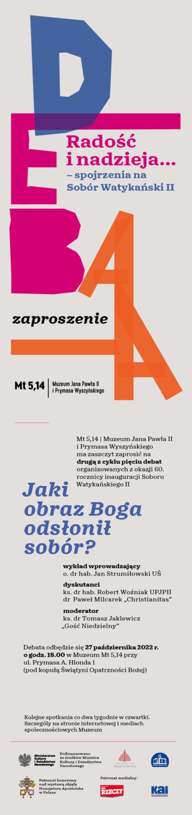 DEBATA „JAKI OBRAZ BOGA ODSŁONIŁ SOBÓR?” – 27 PAŹDZIERNIKA, GODZ. 18.00