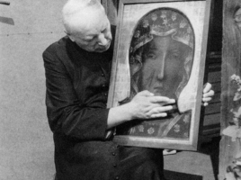 Prymas Wyszyński z obrazem Matki Bożej Częstochowskiej