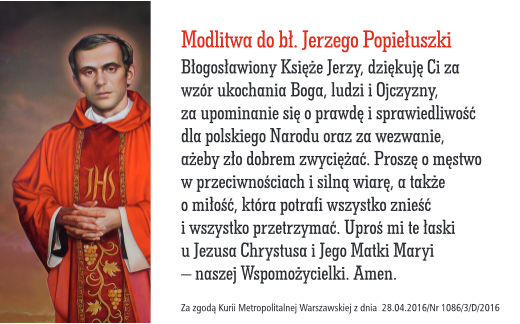 modlitwa za wstawiennictwem bł. Jerzego Popiełuszki